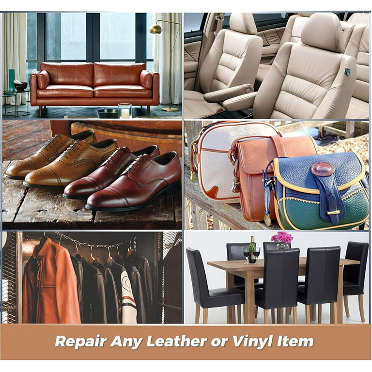 Leather and Vinyl Repair Kit - Furniture, Couch, Car Seats, Sofa, Jacket,  Purse, Belt, Shoes | Genuine, Italian, Bonded, Bycast, PU,Pleather | No  Heat