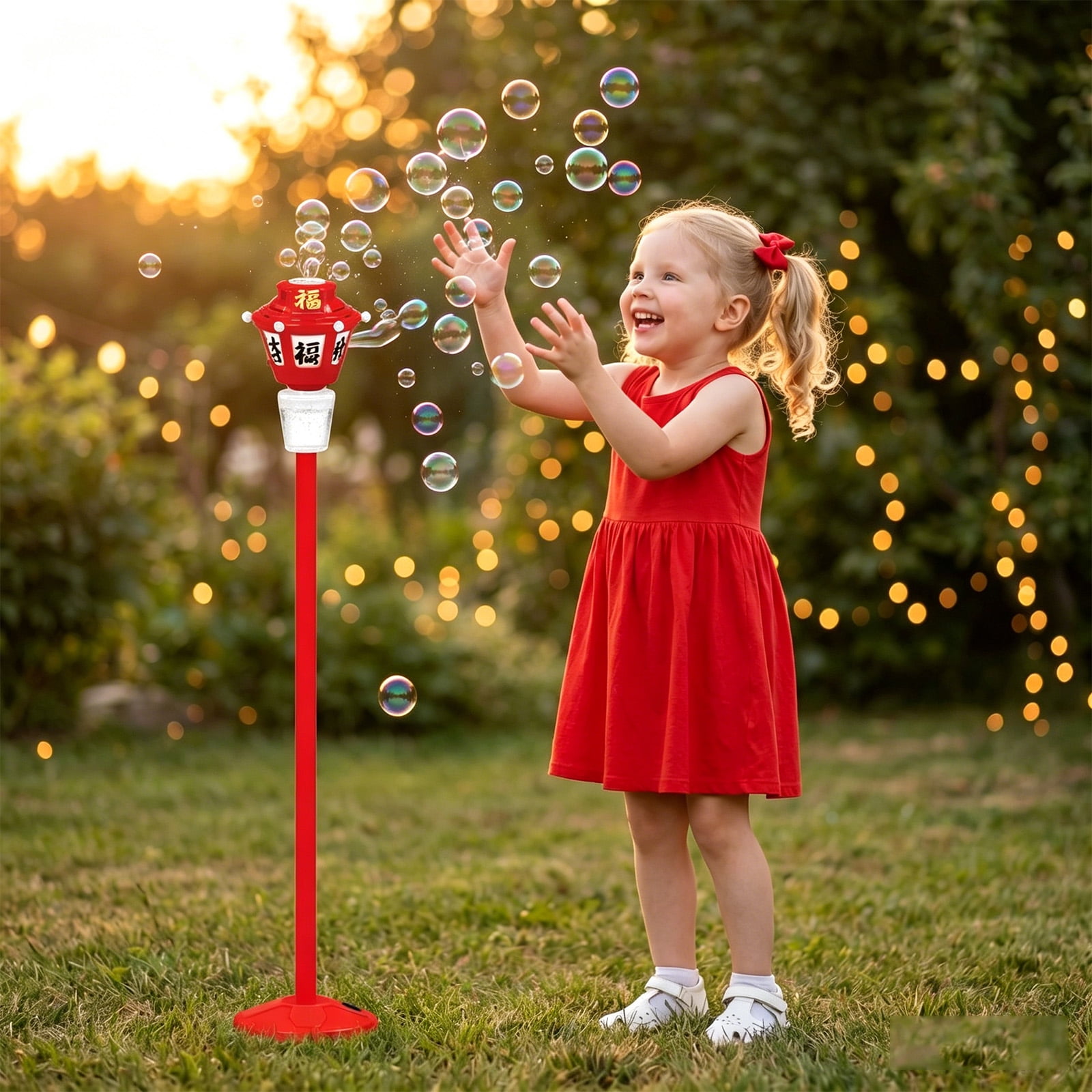 2026 New Bubble Machine for Kids, Automatic Handheld Bubble Device with Bright Bubble Lantern Lights, Safe Toddler Bubble Toy for Daily Play & Gifts