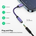 thumbnail image 6 of Bioonis Aux Cord Compatible for iPhone, 2 Pack 3.5mm Female Aux Audio Stereo Adapter Cable, 3.5mm Headphone Adapter Braided Headphone Jack Adapter Converter Compatible for iPhone(Purple), 6 of 7
