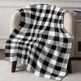 thumbnail image 6 of Black White Checkered Plaid Throw Blankets, Rustic Farmhouse Pattern Soft Fleece Blanket Decorative for Home Sofa Couch Chair Living Bedroom, 50x60 inches,, 6 of 8