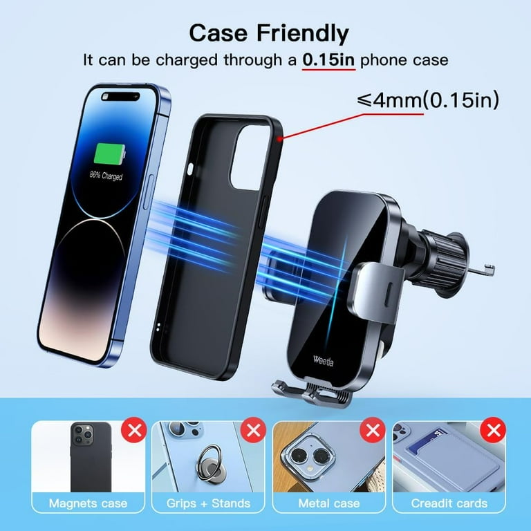 Hoey Wireless Car Charger Mount in Auto Sensing Fast Qi