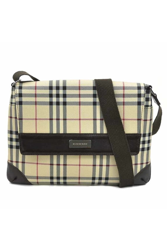 Pre-Owned Burberry Shoulder Bag, Nylon Canvas and Leather, Beige Brown, Women's,... (Good)