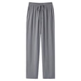 thumbnail image 4 of Blmnix Lounge Pants Pants Men Palazzo Baggy Pants Relaxed Fit Leggings Long Straight-Leg Gray Low Rise Mens Casual Pants,L, 4 of 5