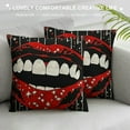 thumbnail image 3 of Shangniulu  Sexy Red Lip Pillow Covers , Mouth Print Cushion Cases For Adult Kids Teens,Women Black Red Throw Pillow Covers,Girls Sparkle Sequins Decorative Square Pillow Cases Valentines Gift White, 3 of 5