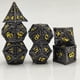 thumbnail image 3 of 7 piezas de dados poliédricos, números grandes irregulares, accesorios de negro dorado perfke dados poliédricos, 3 of 6