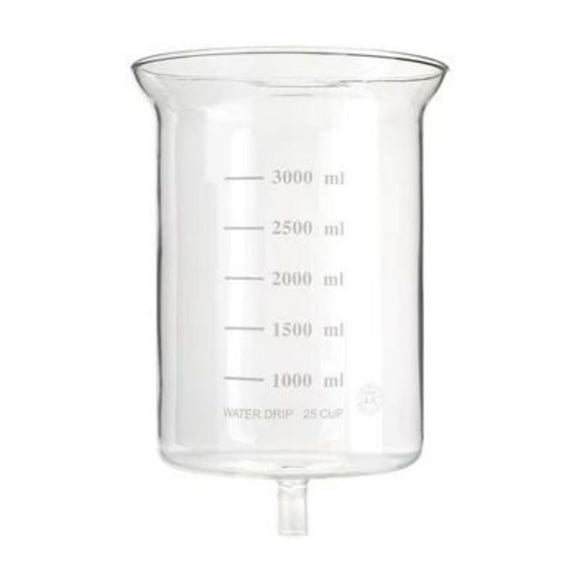 Yama CDM25 Bécher de Remplacement - Verre Borosilicate pour Tour de Brassage à Froid de 25 Tasses, Résistant à la Chaleur, Lavable au Lave-Vaisselle