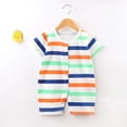 thumbnail image 2 of Einccm Baby Boys' and Girls' Unisex Short Sleeve Cotton Romper, Cute Bear Print born Snap Up Jumpsuit, Soft Breathable Summer Infant Bodysuit for Daily Wear and Sleeping, 0-12 Months, 2 of 3