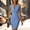 Blue, variant on Short Dress Graduation Dress 2026 Summer Solid Color V Neck Button Down Breathable Regular Fit Shirred Dress for Travel and Holiday