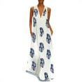 thumbnail image 2 of Robe d'Été Sans Manches Décontractée Col en V Boho Florale pour Femmes Grande Taille, 2 of 6