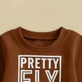 thumbnail image 4 of qiiinnHk Toddler Baby Boy First Birthday Outfit Letter Print Long Sleeve Shirt Top and Solid Pants 2 Piece Fall Winter Clothes 2-3 Years,Brown, 4 of 7
