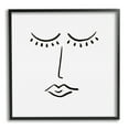 thumbnail image 2 of Stupell Industries Closed Eyes Lips Minimal Face Doodle Style Framed Wall Art, 12 x 12, Design by Barry Kite, 2 of 5
