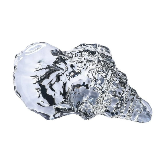 Glass Conch Figurines, Hand Blown Seashell Art Figurine, Crystal Glass Paperweight, Home Decor Collectible Statue，Gray