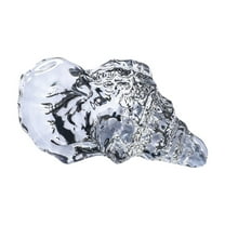 Glass Conch Figurines, Hand Blown Seashell Art Figurine, Crystal Glass Paperweight, Home Decor Collectible Statue,Gray