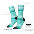 thumbnail image 2 of Yiaed Teal Turquoise Print Great elasticity Crew Socks Sports socks for Men and Women, 2 of 5