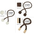 thumbnail image 5 of 6 Pack Magnetic Curtain Tiebacks Decor Rope Curtain Tiebacks Curtain Holders for Drapes Modern Tie Backs with 3 Style (Coffee), 5 of 5
