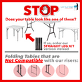Lift Your Table® Folding Table Risers, Made In The USA, Table
