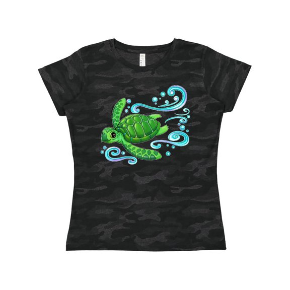 Inktastic Sea Turtle Swimming Women's T-Shirt