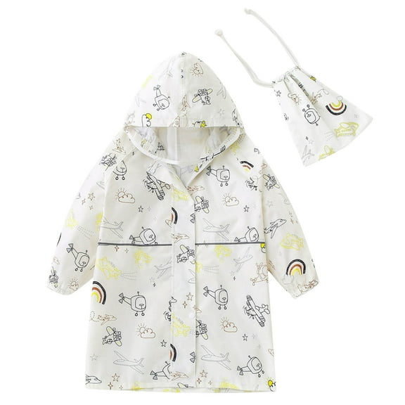 Kids Rain Ponchos Girls Boys Raincoat Toddler Kids Baby Girls Cute Print Rainwear Children Raincoat Waterpoof Rain Hooded Jacket Coat Toddler Rain Jacket Kids Hooded Jacket