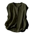 thumbnail image 3 of Cotton Linen Tank Tops，Loose Tank Tops Flowy Tank Tops Thick Strap Tank Tops Crewneck Tank Top Women Ribbed Tank Tops Gym Tank Tops Racerback Tank Tops Linen Summer Tops Linen T Shirt, 3 of 4