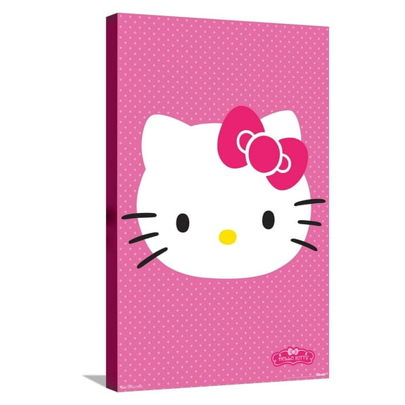 Hello Kitty: Basic - Face Canvas Wall Poster, 14.725" x 22.375"