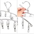 thumbnail image 2 of Paquete de 3 perchas para ropa YONGSHENG de ACERO INOXIDABLE con 10 clips para secar calcetines toallas pañales sujetadores ropa de bebé ropa interior, 2 of 5