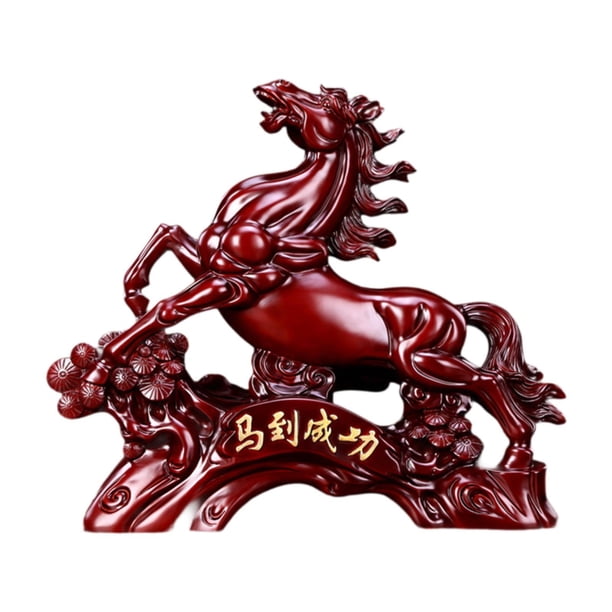 Estatua de caballo escultura animal colección de resina estatuilla decorativa adorno de escritorio para oficina escritorio chimenea decoración del rojo