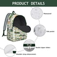 thumbnail image 4 of Green Tractors Pattern Backpack for School,Schoolbag with Adjustable Shoulder Straps & Padded Back,15.7"x11.8"x5.5", 4 of 5