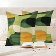 thumbnail image 3 of Green Geometric Outdoor Waterproof Pillow Covers, Middle Century Vintage Art Aesthetic Decorative Square Throw Pillowcase Sofa Cushion Sham for Patio/Couch/Chair, 16"x16" 2 Pack, 3 of 8