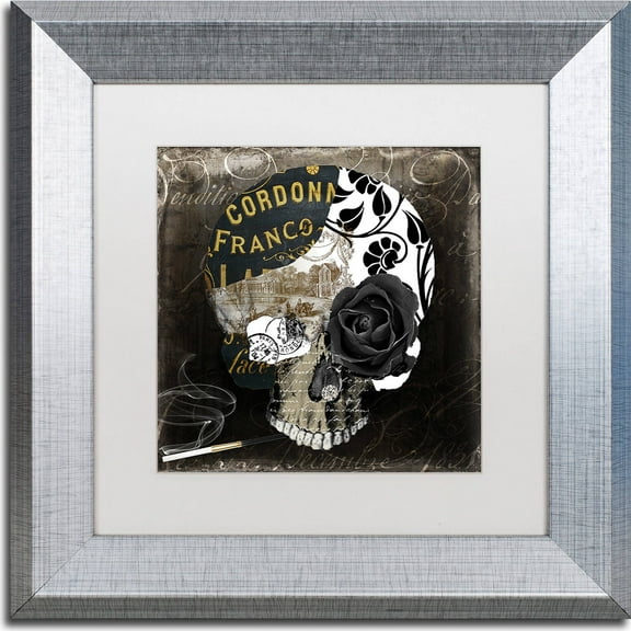 Trademark Fine Art "Paris Halloween II" Canvas Art by Color Bakery, White Matte, Silver Frame
