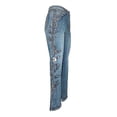 thumbnail image 3 of Women's Jeans Floral Embroidered Jeans Stretch Flare Jean, 3 of 5