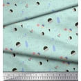 thumbnail image 3 of Soimoi Green Cotton Voile Fabric Ice Cream & Cupcakes Food Printed Fabric 1 Yard 42 Inch Wide, 3 of 3