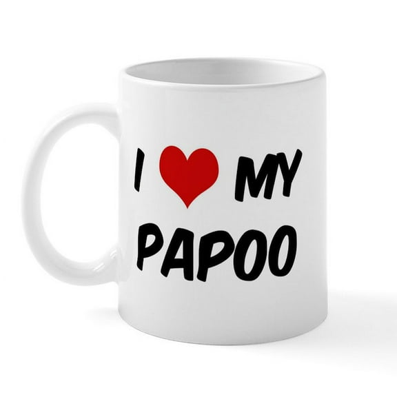 CafePress - I Love: Papoo Mug - 11 oz Ceramic Mug - Novelty Coffee Tea Cup