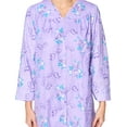 thumbnail image 5 of Casual Nights Women's Floral Snap Front Flannel Duster Long Sleeve Lounger Dress, 5 of 5