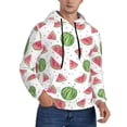 thumbnail image 2 of Salouo Hand Drawn Watermelon Pattern Men's Fall Hoodie Sweatshirt,Sport Hoodie with Pockets for Men Pullover Casual Hooded Sweatshirt-3X-Large, 2 of 7