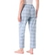 thumbnail image 3 of Pantalones de pijama de algodón a cuadros para mujer con cintura elástica y bolsillo, pantalones de lounge largos 2XL a cuadros azules, 3 of 6