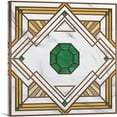 thumbnail image 1 of ARTCANVAS Art Deco Tan Jade Green Design on White Canvas Art Print - Size: 36" x 36" (0.75" Deep), 1 of 9