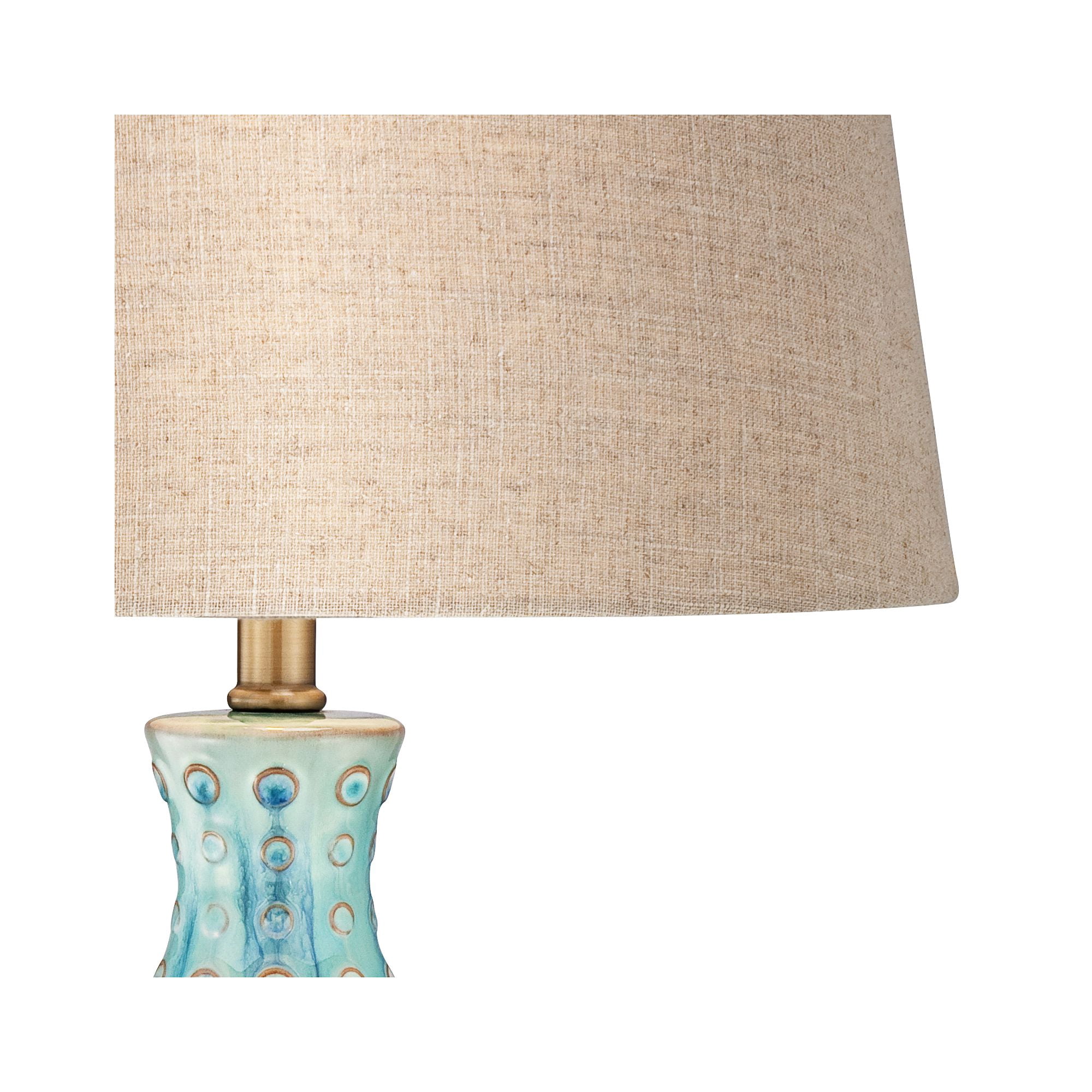 360 Lighting Mid Century Modern Table Lamps 26.5" High Set of 2 Ceramic Teal Handmade Tan Linen Tapered Shade for Living Room Bedroom (Color May Vary)