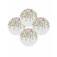 thumbnail image 7 of 13 Inch Round Placemats Set of 4, Colorful Flowers Non Slip Heat Insulation PP Table Mats, Spring Floral Leaves Botanical Gray Plaid Washable Place Mats for Kitchen Dining Party Table Decor, 7 of 7