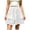 White, variant on ZToonmas Women's Elastic Waist Tiered Ruffle Mini Skirt Solid Color Double Layer A-Line Skirt Casual Flowy Pleated Skirt