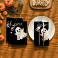 thumbnail image 4 of Sm:)e Boo Ghost Halloween Cloth Napkins Set of 6 Reusable Napkins, Washable Table Napkin for Holiday Party 18"x18", 4 of 8
