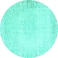 thumbnail image 1 of Ahgly Company Indoor Round Persian Turquoise Blue Traditional Area Rugs, 7' Round, 1 of 4