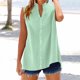 thumbnail image 2 of Vestidos Casuales Para Mujer, Blusas De Mujer De Moda Camiseta informal de verano para mujer, sin mangas, lisa, con cuello vuelto, 2 of 8