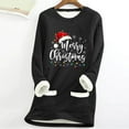 thumbnail image 2 of Fleece Sweatshirt for Women Merry Christmas Winter Warm Sherpa Lined Tunic Thermal Crew Neck Long Sleeve Pullover, 2 of 3