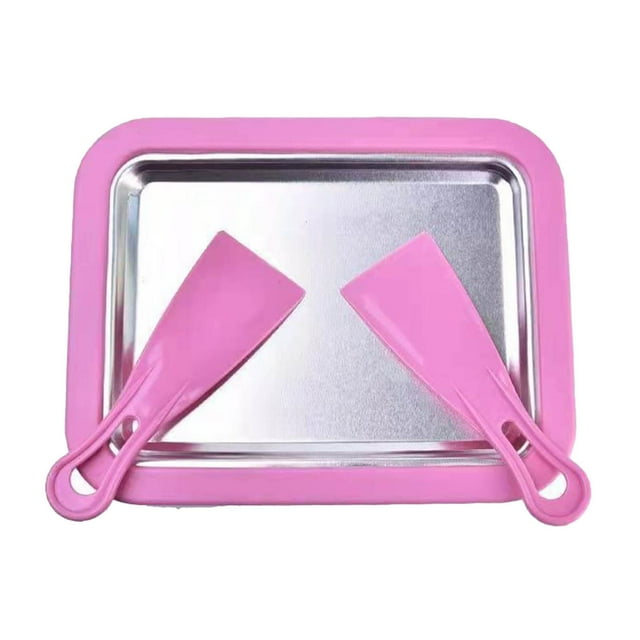 Mini Máquina Para Hacer Helados Con 2 Espátulas Yogur Helado Para Niños Congelador Pan Rosa Sunnimix Sartén para hacer yogur helado