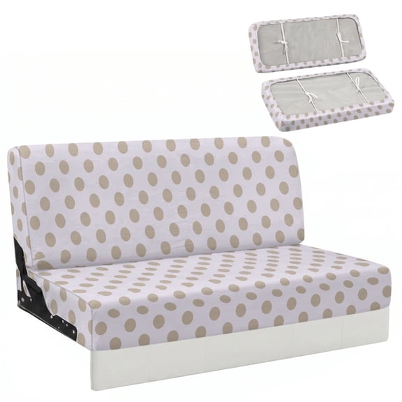 FOR U DESIGNS Purple Dot Print RV Jackknife Sofa Cover with Elastic Band 2-Piece Couch Protector for Backrest & Seat, Washable Non-Slip RV Furniture Protector for Jackknife Sleeper Sofa
