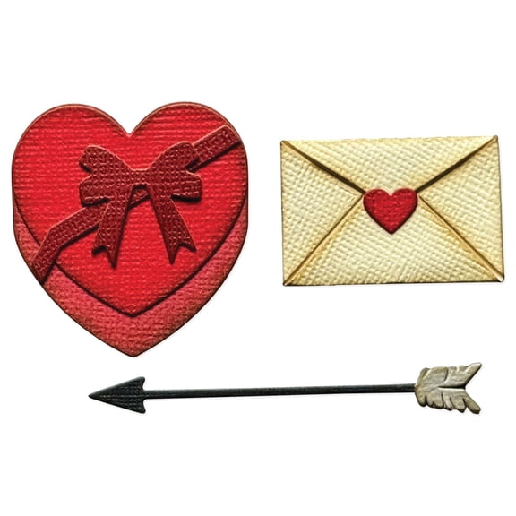 Sizzix 2D TF Embossing Folder w/8PK Thinlit Set Vault Side Order Love Notes by Tim Holtz