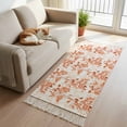 thumbnail image 2 of Area Rug with Tassels 2' x 5', Retro Orange Berry Tree Leaf Kitchen Runner Rug for Hallway Bedroom Throw Rugs, Watercolor Fruit Plant Art Soft Door Mat for Bathroom Entrance Living Room, 2 of 9