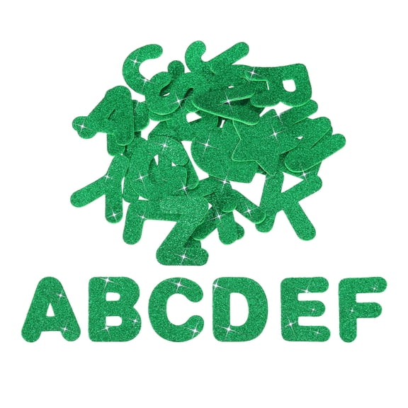 Alphabet Foam Stickers, 104Pcs Letters A-Z EVA Self Adhesive Glitters Foam Shape Sticker Craft Supplies for Scrapbook Card DIY Making Home Decor, Green