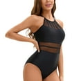 thumbnail image 4 of BOBOGOJP Women Tummy Control One Piece Swimsuit Modest Bathing Suit Full Coverage High Neck Swimwear Black for Size XXL, 4 of 9