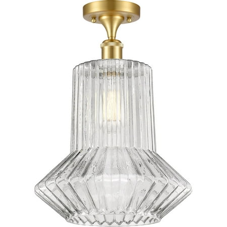 

Satin Gold Tone Semi Flush 12 Wide Steel/Cast Brass/Glass Medium Base 1 Light Fixture